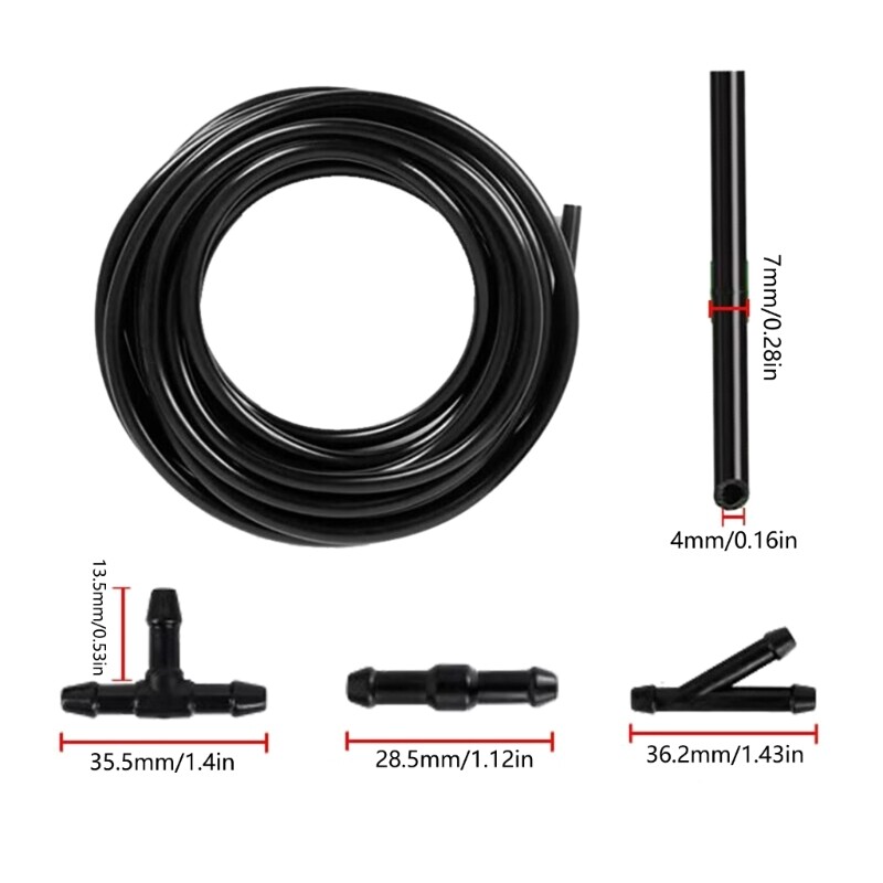 Windshield Jet Sprayer Wipers Nozzles Water Hose Fluid Tube For Most