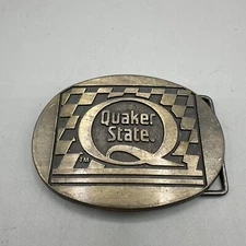 Vintage Advertising Quaker State Logo Belt Buckle