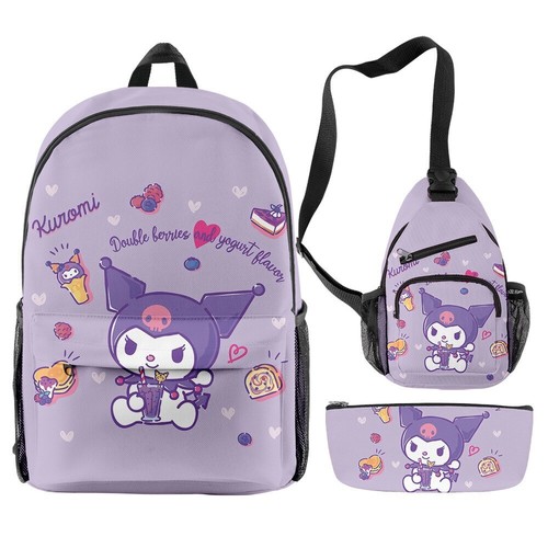 Kuromi Rucksack Brusttasche Student Schreibwaren Aufbewahrung Buchtasche Federmäppchen - Bild 18 von 44