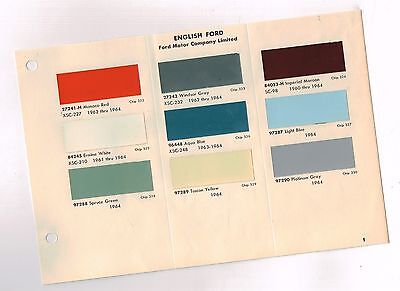 1964 Ford Color Chart