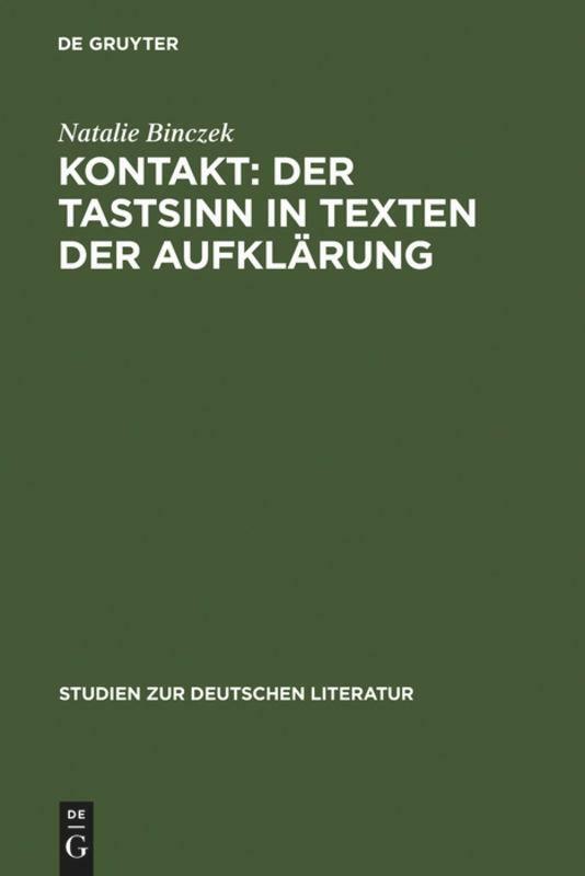 Thumbnail - Kontakt: Der Tastsinn In Texten Der Aufklärung | Buch | 9783484181823