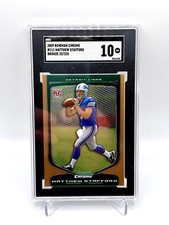 Matthew Stafford 2009 Bowman Chrome Bronze Refractor /225 Rookie SGC 10 Gem Mint