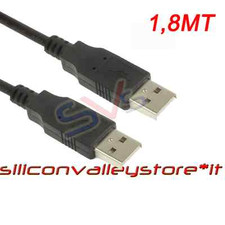 USB 2.0 Cable Male - Male Black Plug - Plug 1.80 Meters