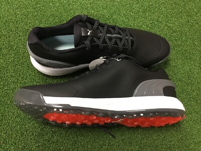Puma Alphacat Nitro Golfschuhe ohne Spikes wasserdicht schwarz leiser Farbton - Red Blast