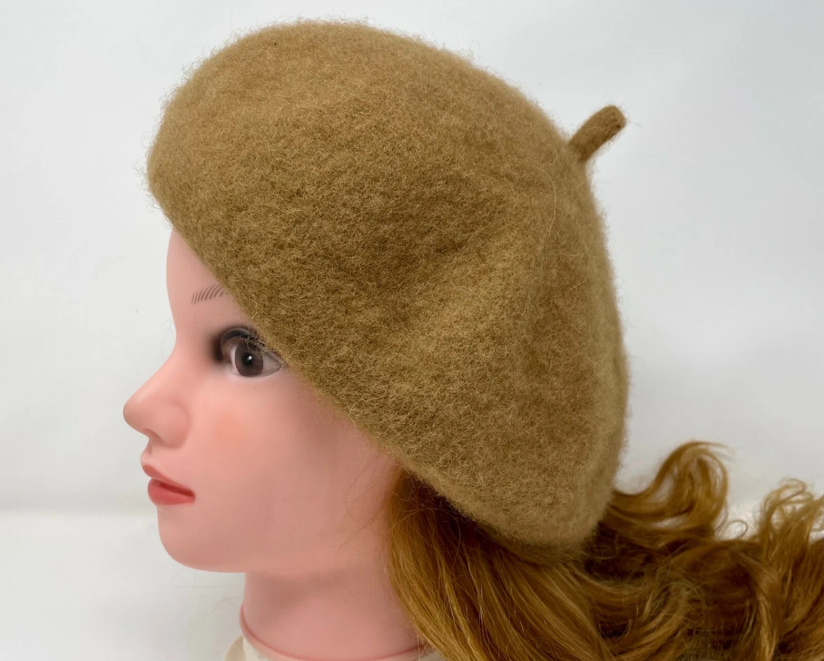 Cathay Lwobeing Beret 100% Wool French Cap Beige 11\