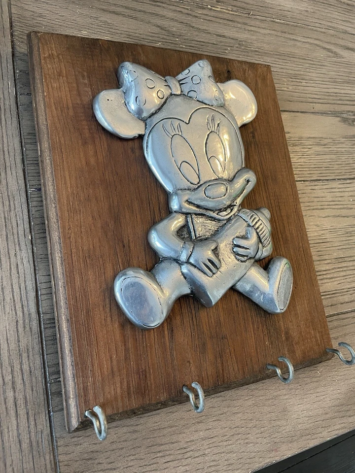 Винтажная оловянная деревянная рамка для детской комнаты Disney baby minnie mouse РЕДКАЯ находка 11x9 - Изображение 2 из 4