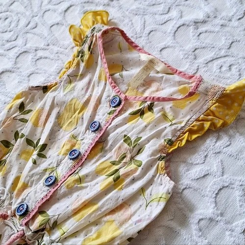 Matilda Jane • Girl's Let's Make Lemonade Print Short Romper 6 Adventure Begins - Picture 5 of 11