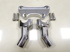 Chrome 3.5" Handlebar Risers Top Clamp For Harley 1" Bar Dyna Low Rider Fat Boy