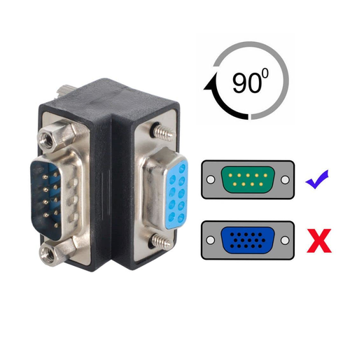 D-Sub RS232 9-poliger abgewinkelter 90-Grad-Adapter für Verlängerung von Stecker - Bild 2 von 6