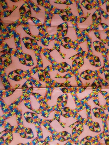 Fabric 3 Different Remennets For Autism 13 L X 27 W Multicolor - Picture 2 of 4