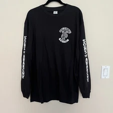 Son's of Anarchy New York Grim Reaper Graphic Long Sleeve Shirt Black Biker XL