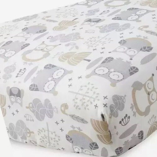 grey fitted cot sheet