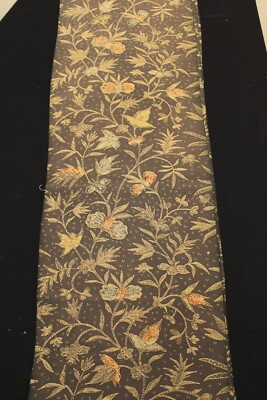 f-431 vintage silk crepe kimono fabric - flower branch - 14'' x 60''