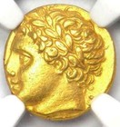 317 - 289 BC Apollo Sicily Agathocles AV gold NGC Ch XF Eternal & Enchanting