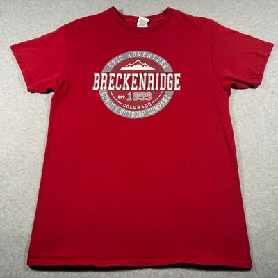 Breckenridge Colorado Shirt Adult Medium Red Adventure Outdoor Mountains Mens