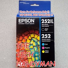 4-PACK EPSON GENUINE 252XL BLACK  252 COLOR INK NO RETAIL BOX WF-3620 WF-3640