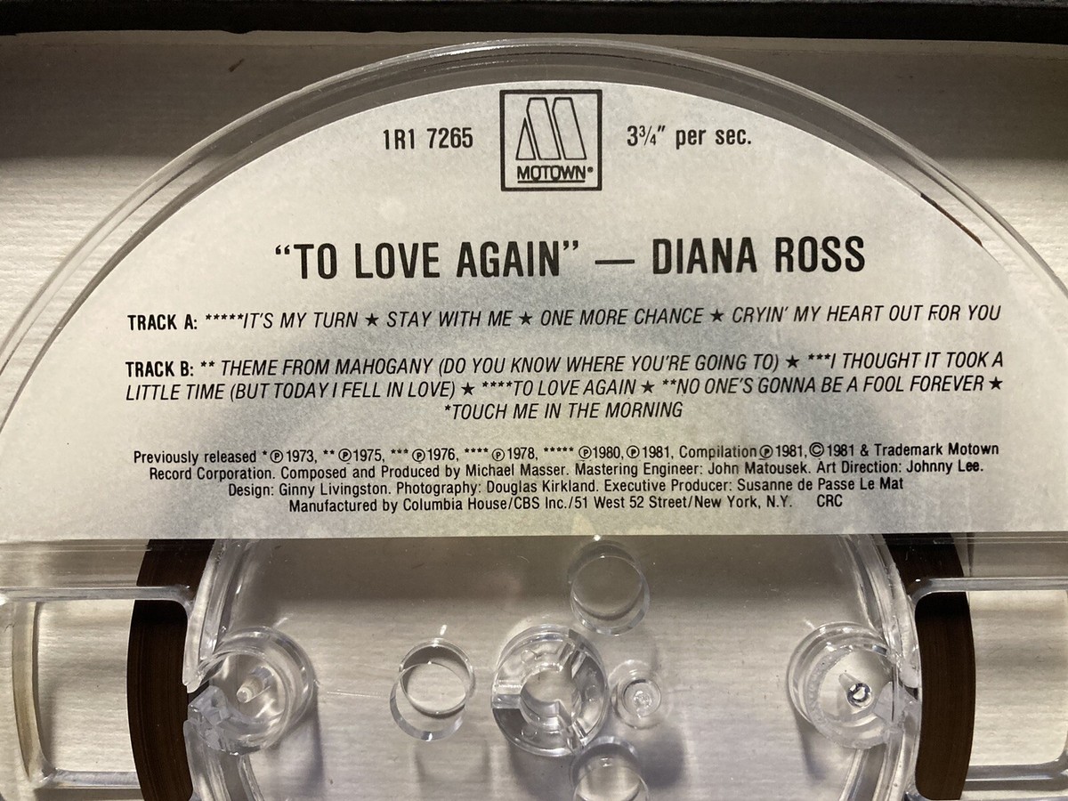 DIANA ROSS To Love Again Reel To Reel 1R1 7265 Audio 3 3/4 IPS