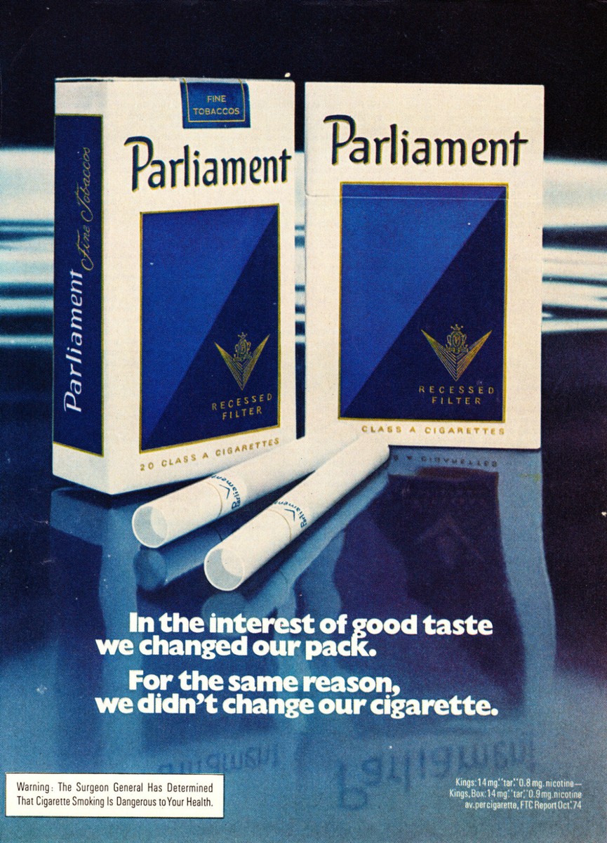 parliament one cigarettes PARLIAMENT CIGARETTE AD #1 RARE 1974 VINTAGE OUT OF PRINT