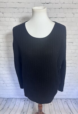 Max & Moi Paris Women s Small Cashmere Black Ribbed Sweater