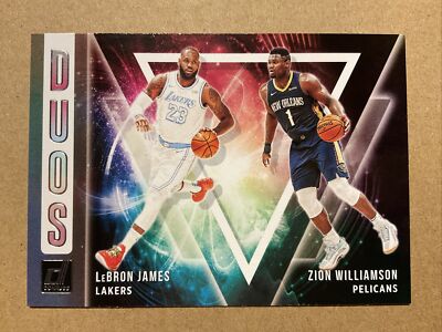 2021-22 Panini Donruss Duos #1 LeBron James Zion Williamson Pelicans Lakers