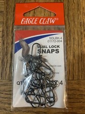 Eagle Claw Dual Lock Snaps Size 4 Black-BRAND NEW-SHIPS SAME BUSINESS  DAY 