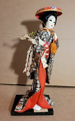 Vintage Japanese Doll 水彩 Vintage Nishi Fujimusume Kabuki Drama Doll Made in Japan Wisteria