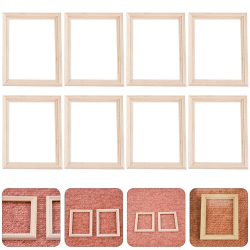12 Pcs Miniature Frame Photo Display Wooden Small Model Decor Picture Frames