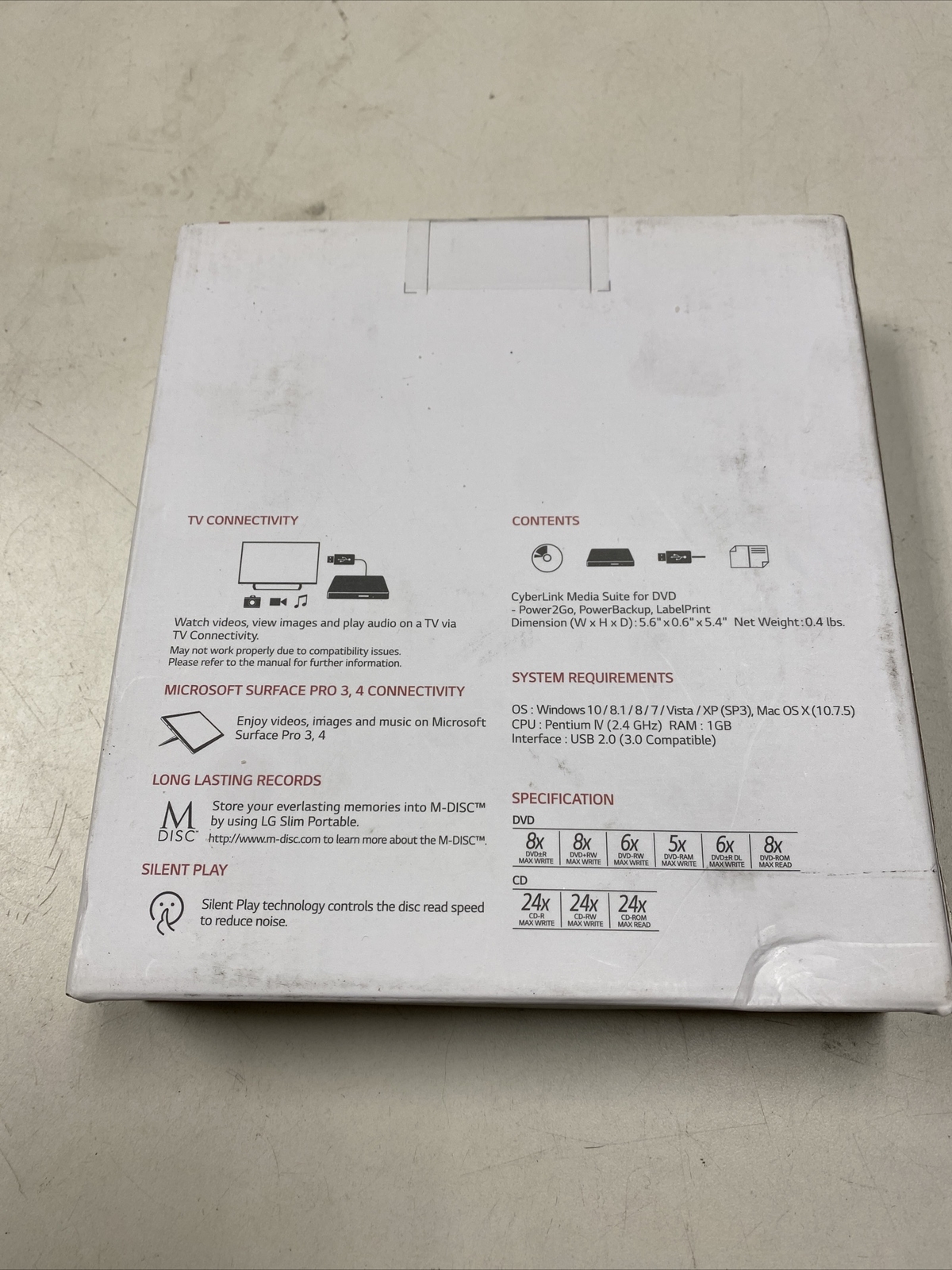 LG GP65NB60 UltraSlim Portable External DVD Burner and Drive Black