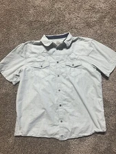 Brad Paisley Moonshine Spirit Western Shirt Men's XL Blue Short Sleeve Cowboy