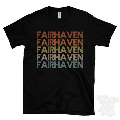 FAIRHAVEN WIEDERHOLTES RETRO-STIL T-SHIRT Herren & Damen Neuheit cool Name Geschenk