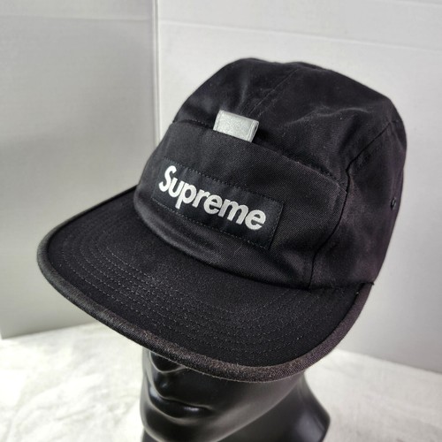 Supreme Reflective Tab Camp Cap Mütze schwarz verstellbarer Riemen Outdoor hergestellt in den USA  - Bild 1 von 8