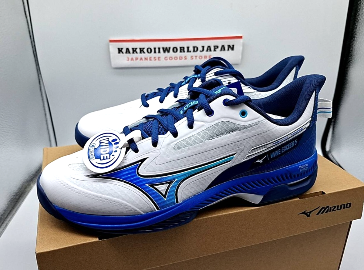 Mizuno Tennis Shoes WAVE EXCEED 5 WIDE AC 61GA2315 29 White/Blue
