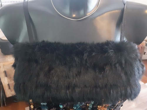 🍹Extravagantes Mini Cocktailkleid S/36 Bunt Pailetten Ärmellos Strick Party - Bild 8 von 18