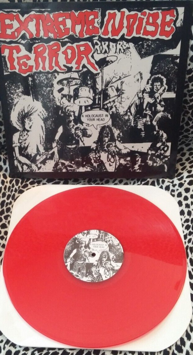 EXTREME NOISE TERROR LP RED VINYL A HOLOCAUST IN YOUR HEAD METAL PUNK HARDCORE