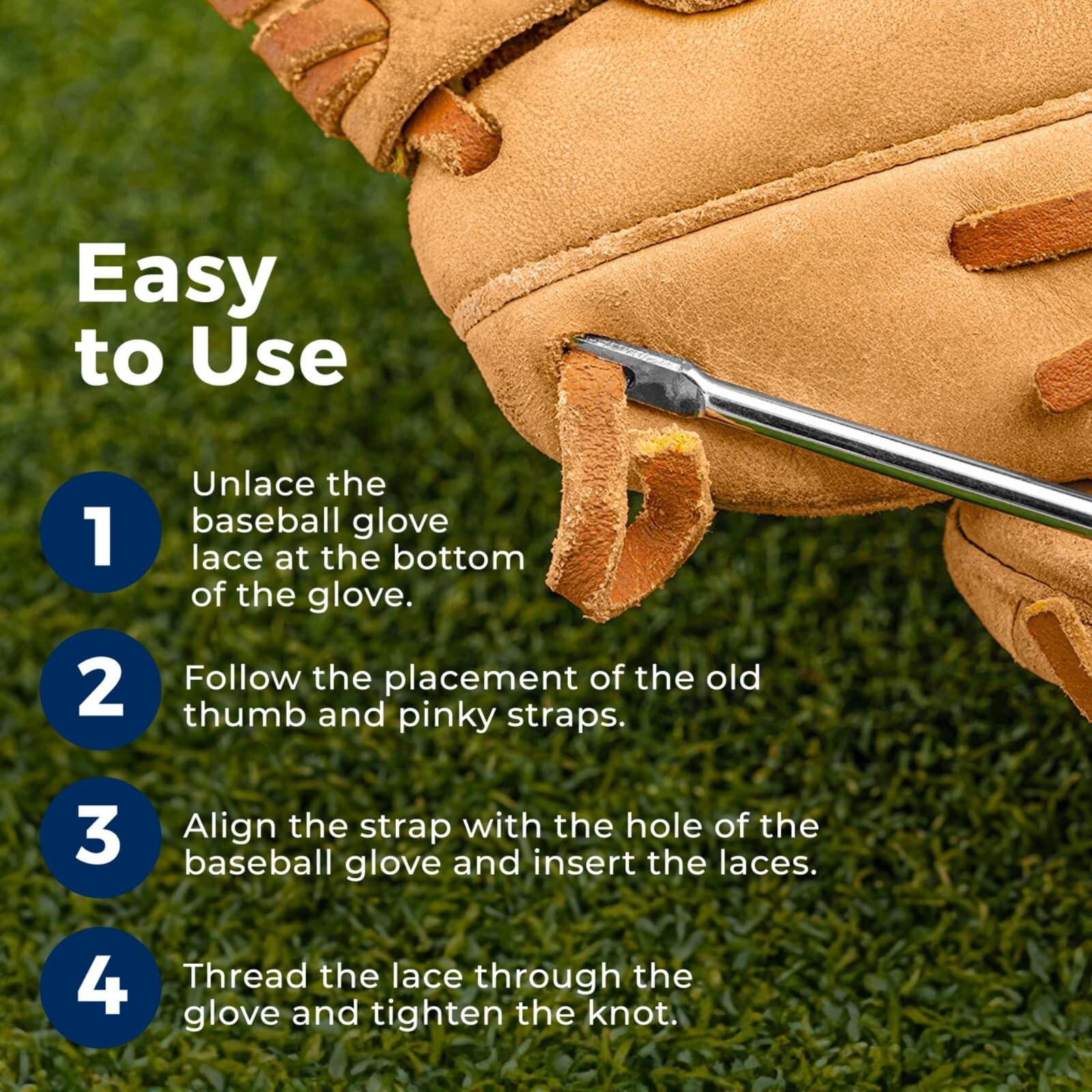 TOFL Baseball Glove Thumb and Pinky Replacement Leather Loops | Durable Laces...