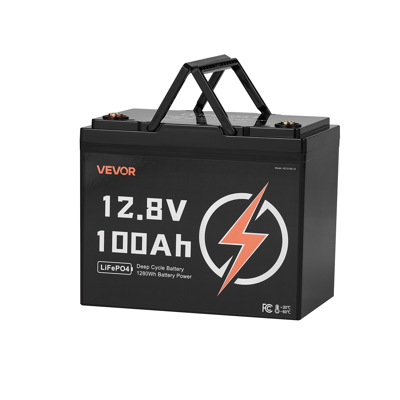 VEVOR 2 Pack 12V 100Ah Deep Cycle LiFePO4 Battery BMS Lithium Iron Phosphate