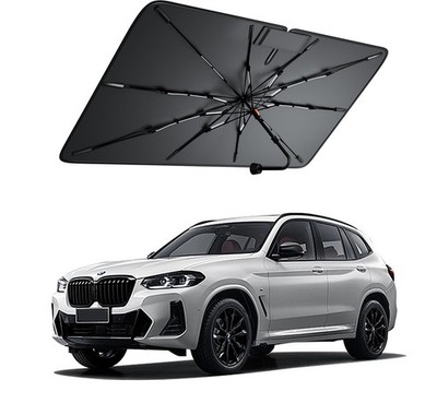 Windshield Sun Shade For BMW X3 2004 2026 Foldable 10-Rib UV Block Heat