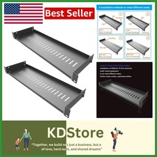 Heavy-Duty 1U Vented Rack Shelf Set - 44 lb Capacity for 19" Equipment Racks