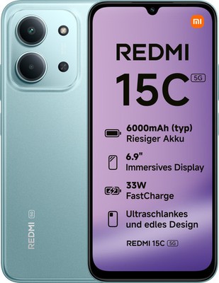 Xiaomi Redmi 15C 5G 4GB/128GB Dual-SIM Smartphone mint green