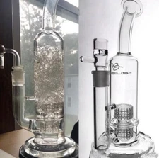 Recycler rig Glass bong Smoke Water pipe Smoking 18mm shushi Very smooth 2lb 1pc