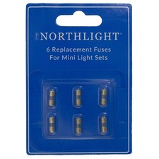 Northlight Pack of 6 Replacement Fuses for Mini Christmas Lights - 3 Amps