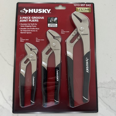 #ad HUSKY 3 Pc. Tongue Groove Joint Pliers 6quot; 8quot; 10quot; Inch 1013 957 642 New $20.98