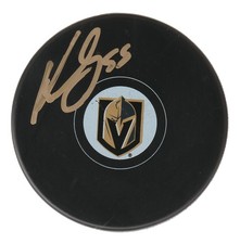 KEEGAN KOLESAR VEGAS GOLDEN KNIGHTS SIGNED LOGO PUCK WITH COA