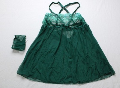 Adore Me Women's Angelika Baby Doll & G-String Set NN7 Green Extra Large NWT
