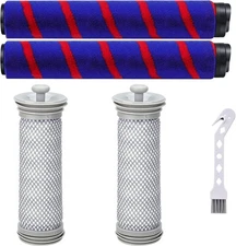 2 Pre Filters and 2 Roller Brushes Vacuum Replacement Parts Accessories