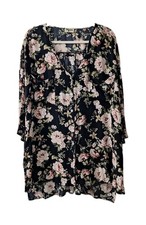 Show Me Your Mumu Downtown Tunic Mini Dress Medium Courtney Loves Roses Buttons