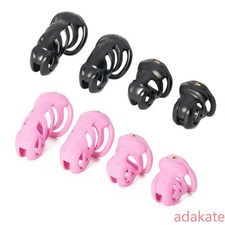 Male Cobra Cage with Built-in Hidden Lock Chastity Device CB Lock with 4 Rings
