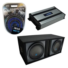 Car Stereo Paintable Ported Dual 10" Alpine S-W10D2 Sub Box New & HA-A800.1 Amp