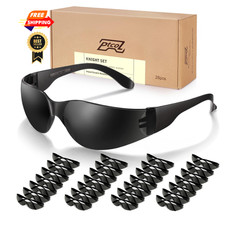 28 Pack Safety Glasses Bulk of 24 4 28 Adult Size, Smoke Lens