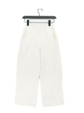 Uniqlo Women's Suit Trousers S White Cotton with Elastane, Viscose Dress Pants